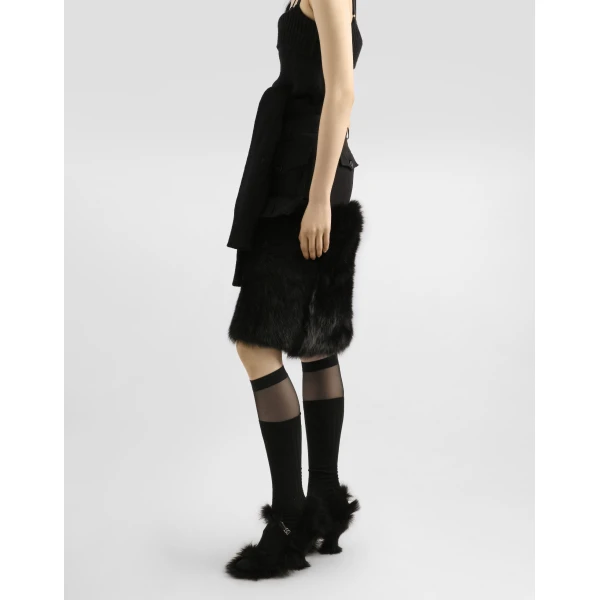 Dolce & Gabbana Midi skirt with fur, view 5