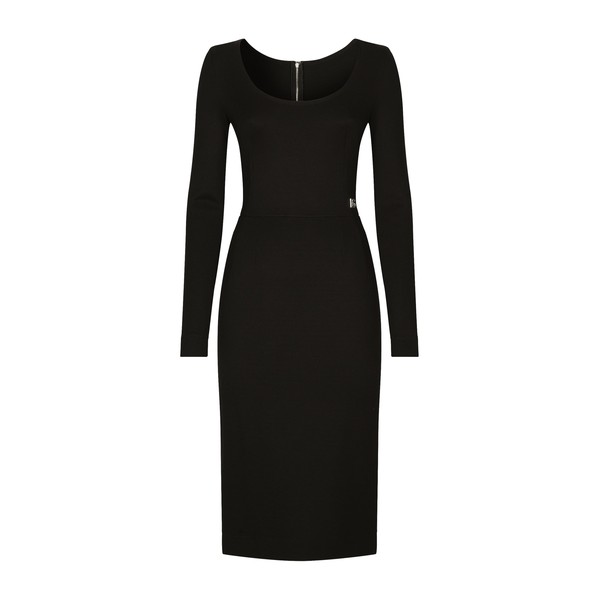 Dolce & Gabbana Milano rib calf-length dress with DG logo
