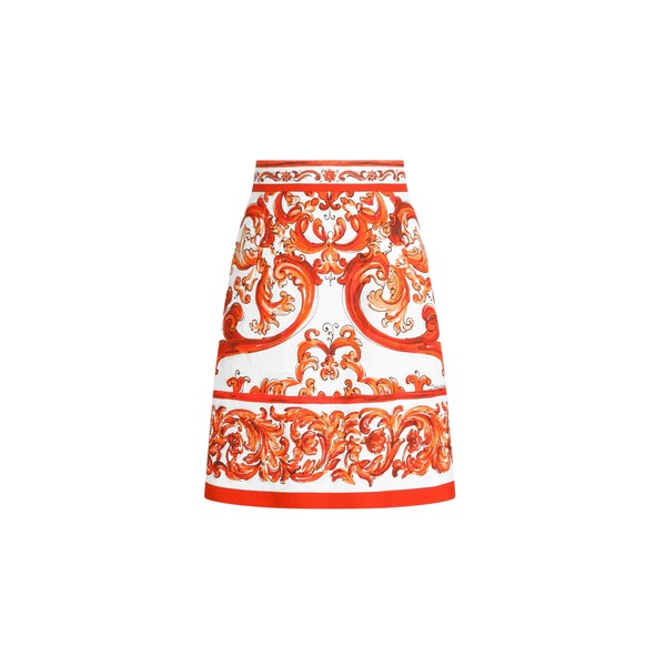 Dolce & Gabbana Miniskirt in majolica-print mat Skirt