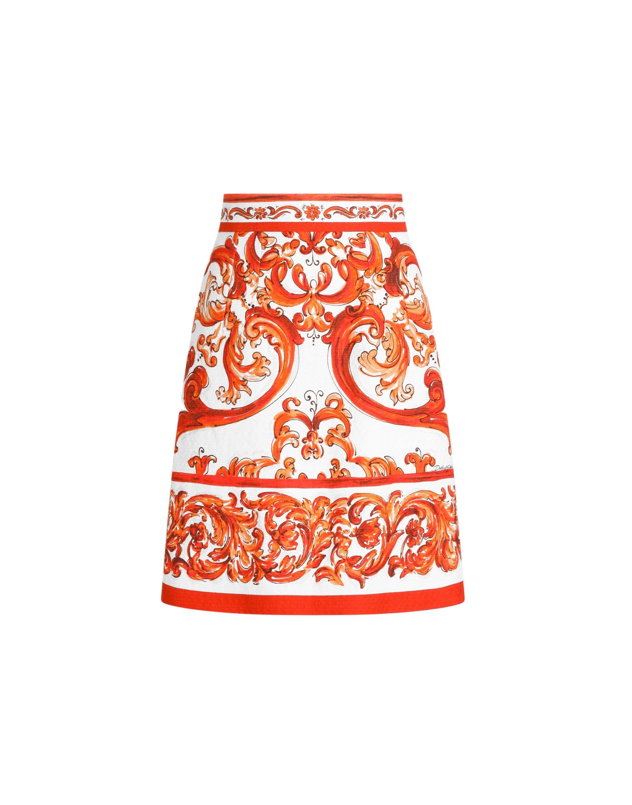 Dolce & Gabbana Miniskirt in majolica-print mat
