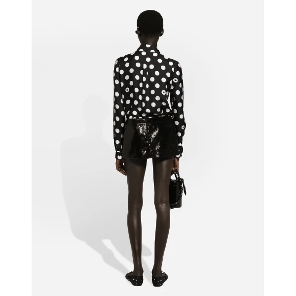 Dolce & Gabbana Miniskirt with micro-sequin embellishment Skirt, view 3