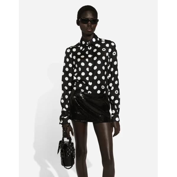 Dolce & Gabbana Miniskirt with micro-sequin embellishment Skirt, view 4