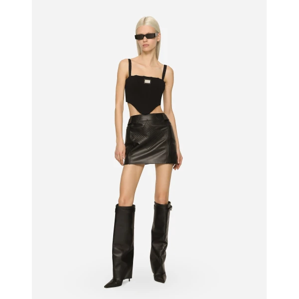 Dolce & Gabbana Nappa leather miniskirt Skirt, view 2