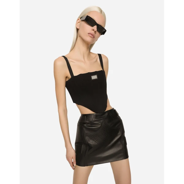Dolce & Gabbana Nappa leather miniskirt Skirt, view 4