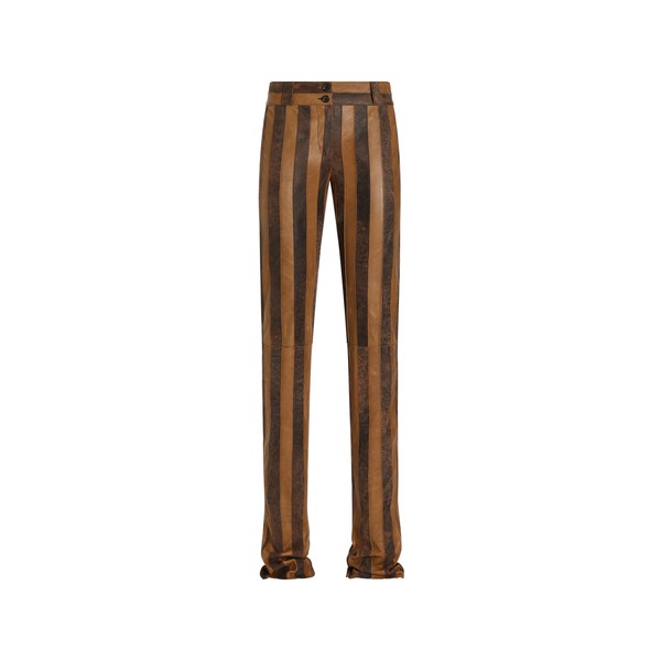 Dolce & Gabbana Nappa leather trousers with striped print