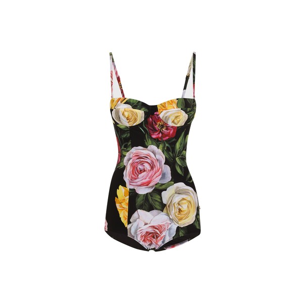 Dolce & Gabbana One-piece swimsuit with rose and peony print