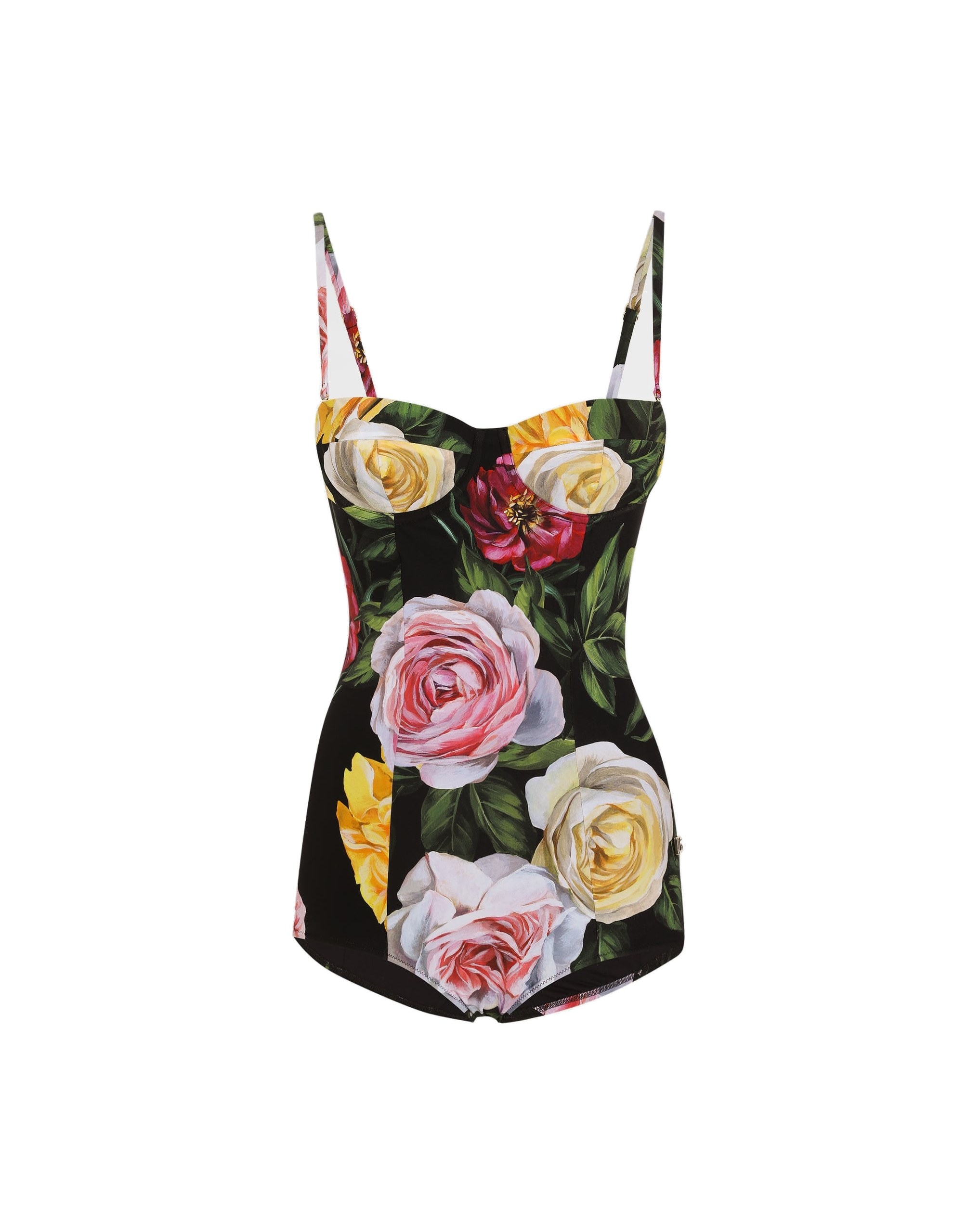 Dolce & Gabbana One-piece swimsuit with rose and peony print