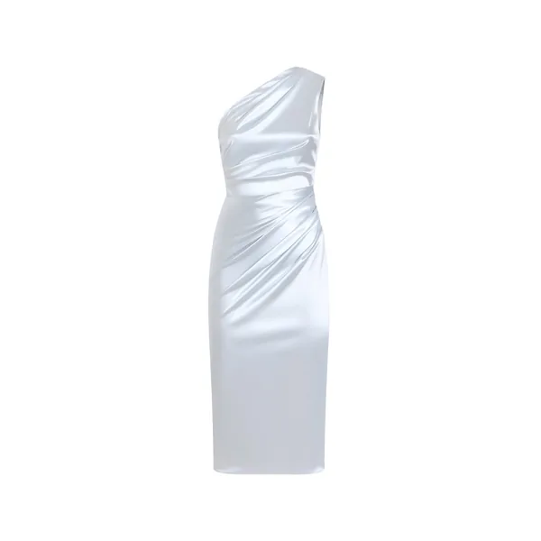 Dolce & Gabbana One-shoulder dress in stretch satin