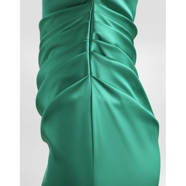 Dolce & Gabbana One-shoulder stretch satin dress, view 5