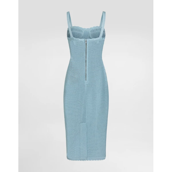 Dolce & Gabbana Openwork knit bustier dress, view 2
