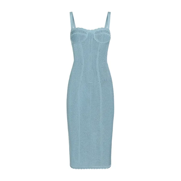 Dolce & Gabbana Openwork knit bustier dress