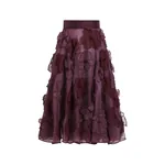Dolce & Gabbana Organza midi circle skirt with floral embroidery