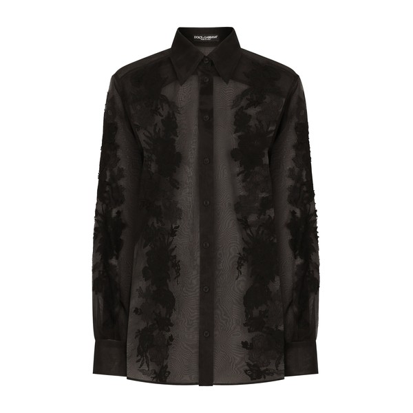 Dolce & Gabbana Organza shirt with lace appliqués
