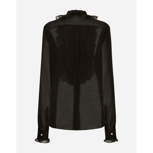 Dolce & Gabbana Organza shirt with shirt front and ruffles, view 2