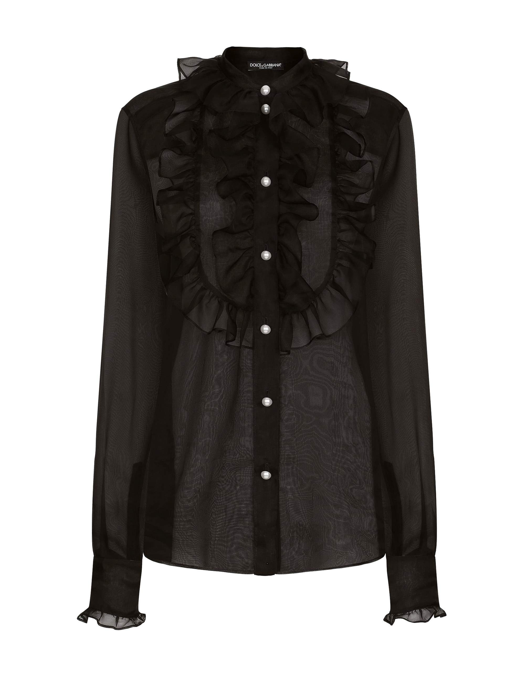 Dolce & Gabbana Organza shirt with shirt front and ruffles