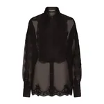 Dolce & Gabbana Organza tuxedo shirt with lace inserts