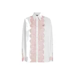 Dolce & Gabbana Oversize cotton poplin shirt with lace appliqués