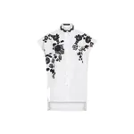 Dolce & Gabbana Oversize cotton poplin shirt with lace appliqués