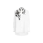 Dolce & Gabbana Oversize cotton poplin shirt with lace appliqués