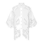 Dolce & Gabbana Oversize cotton shirt with cut-out detailing