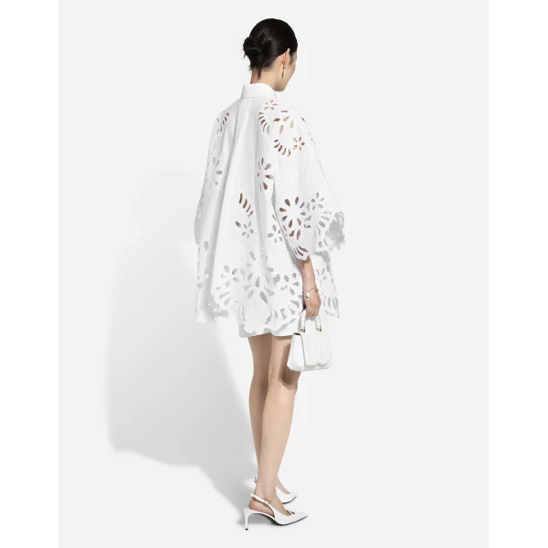 Dolce & Gabbana Oversize cotton shirt with cut-out detailing, view 3