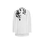 Dolce & Gabbana Oversize cotton shirt with lace appliqués