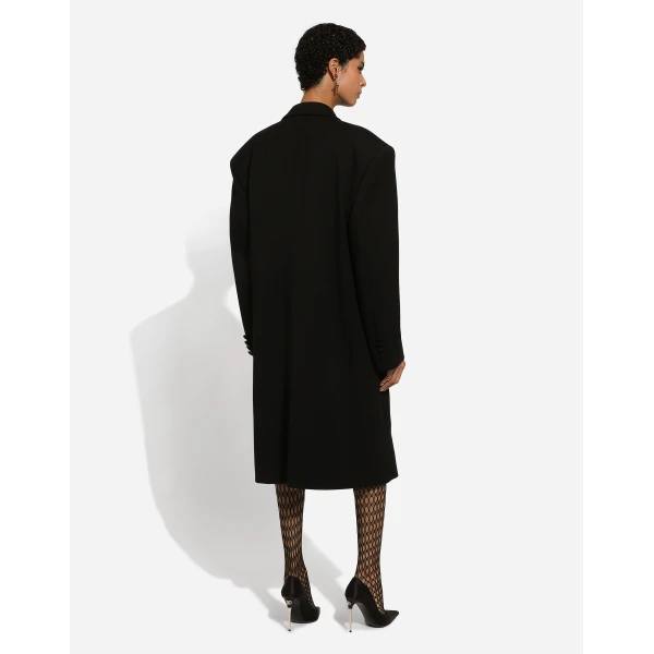 Dolce & Gabbana Oversize double-breasted coat in wool crepe, view 4