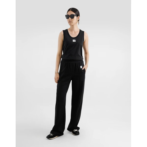 Dolce & Gabbana Oversize jersey tank top with DG logo embroidery, view 2