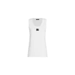 Dolce & Gabbana Oversize jersey tank top with DG logo embroidery