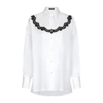 Dolce & Gabbana Oversize poplin shirt with lace inserts