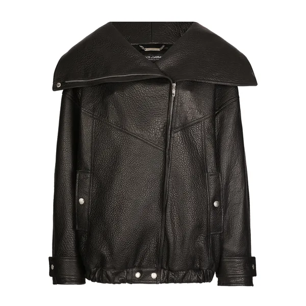 Dolce & Gabbana Oversize vegetable-tanned lambskin biker jacket
