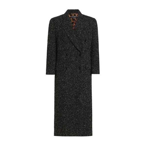 Dolce & Gabbana Oversized double-breasted coat in wool blend chevron