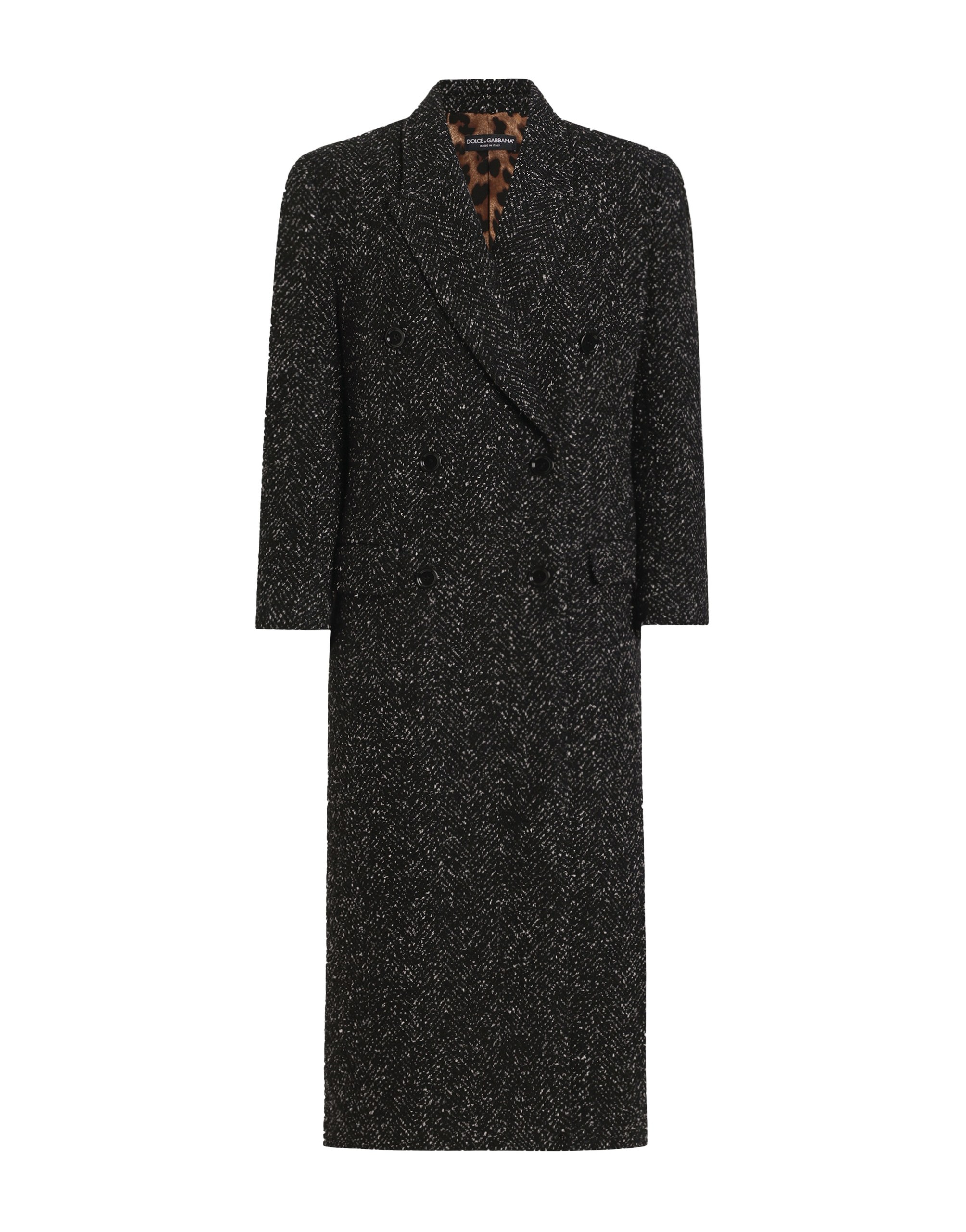 Dolce & Gabbana Oversized double-breasted coat in wool blend chevron