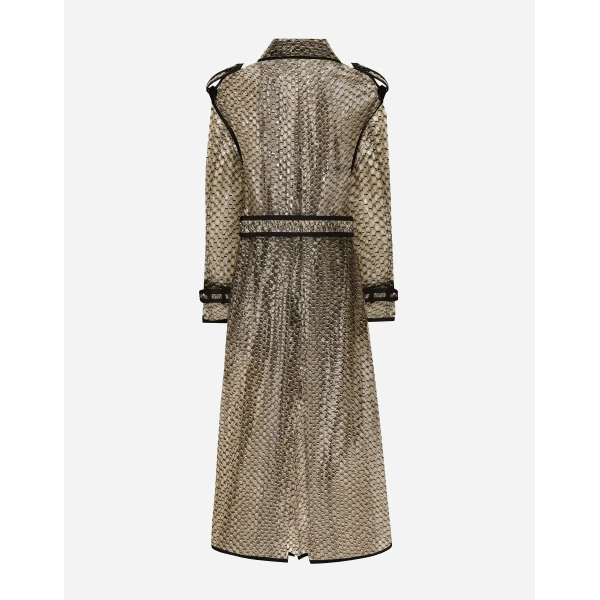 Dolce & Gabbana PVC-bonded lurex mesh trench coat, view 2