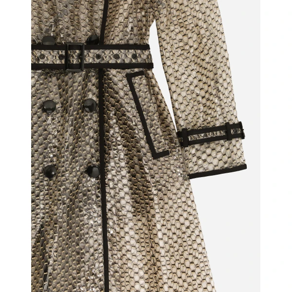 Dolce & Gabbana PVC-bonded lurex mesh trench coat, view 4