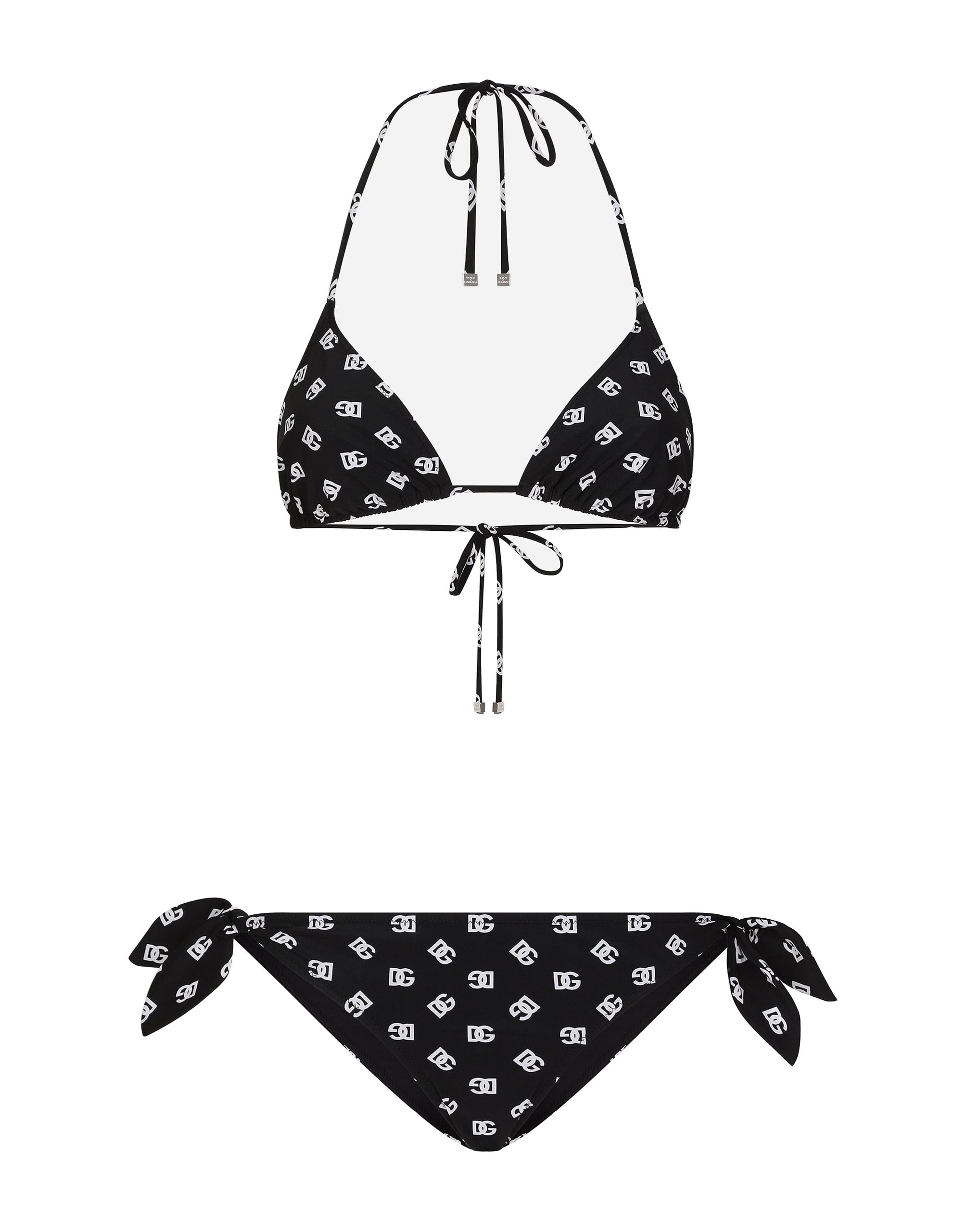 Dolce & Gabbana Padded triangle bikini with DG logo print