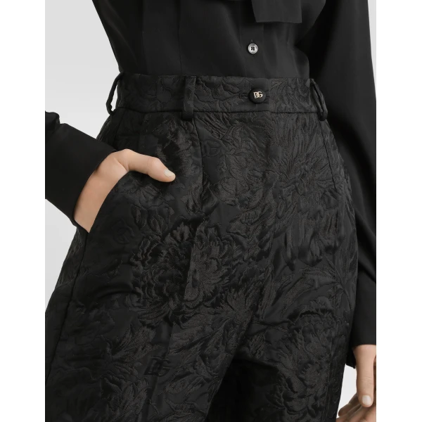 Dolce & Gabbana Peony-motif brocade trousers, view 4