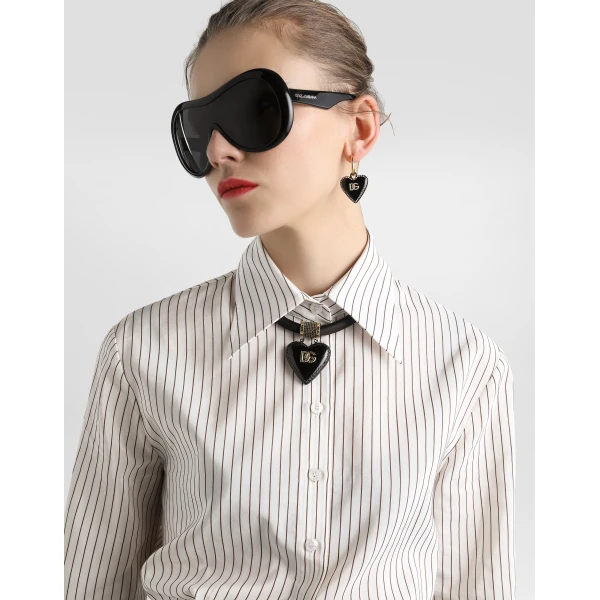 Dolce & Gabbana Pinstripe silk and cotton shirt, view 5