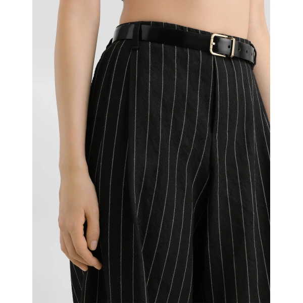 Dolce & Gabbana Pinstripe trousers in virgin wool and linen, view 6