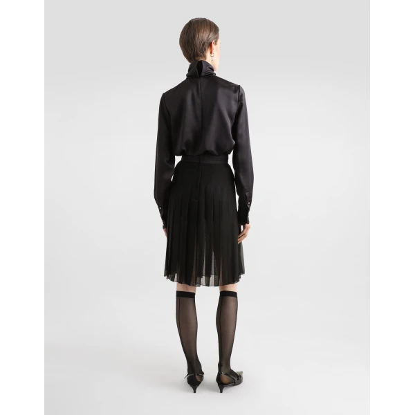 Dolce & Gabbana Pleated chiffon midi circle skirt, view 3