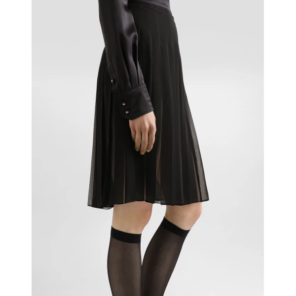 Dolce & Gabbana Pleated chiffon midi circle skirt, view 4