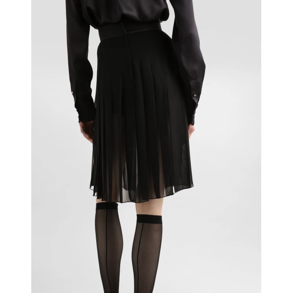 Dolce & Gabbana Pleated chiffon midi circle skirt, view 5