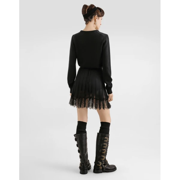 Dolce & Gabbana Pleated chiffon short skirt, view 3