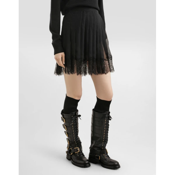 Dolce & Gabbana Pleated chiffon short skirt, view 4