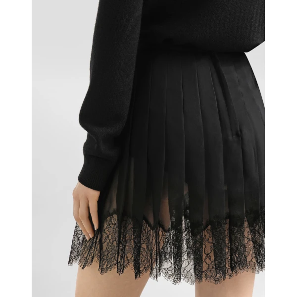 Dolce & Gabbana Pleated chiffon short skirt, view 5