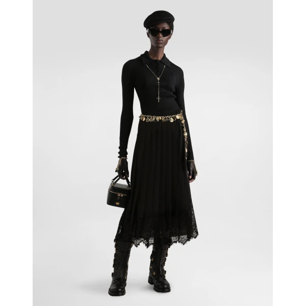 Dolce & Gabbana Pleated chiffon skirt, view 2