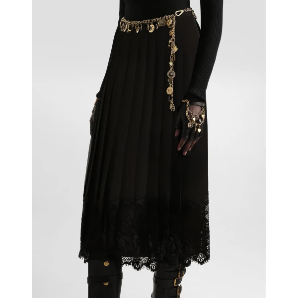 Dolce & Gabbana Pleated chiffon skirt, view 4