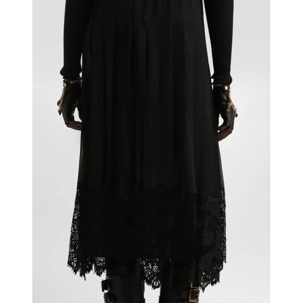 Dolce & Gabbana Pleated chiffon skirt, view 5