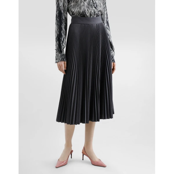 Dolce & Gabbana Pleated woolen calf-length circle skirt, view 4