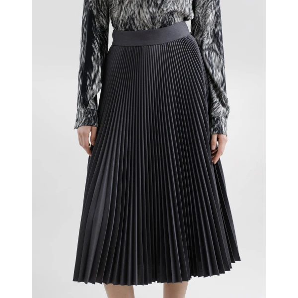 Dolce & Gabbana Pleated woolen calf-length circle skirt, view 5